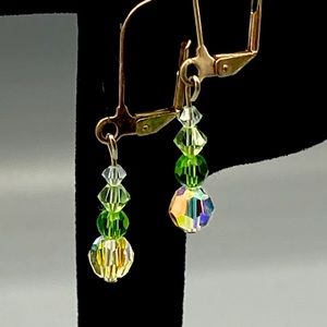 Swarovski Crystal earrings clear and green